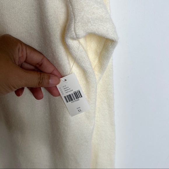 Anthropologie Ivory Ribbed Sweater XL NWT - Picture 7 of 11
